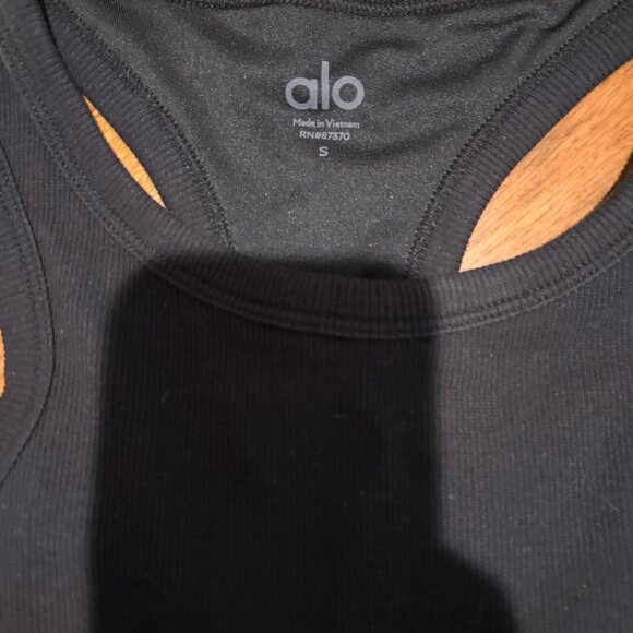 Alo Yoga Ribbed Aspire Full Length Tank - Size Small - Black - Picture 7 of 8